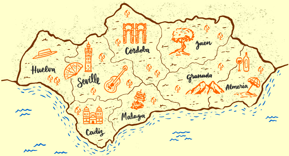 Karte von Andalusien designd by Freepik
